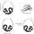 wholesale 925 Sterling Silver Dragon Shape Hoop Earrings for Women Girls Hypoallergenic -0-4