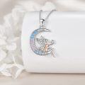 wholesale 925 Sterling Silver Rainbow Crystal Moon Fairy Pendant Necklace for Women-0-4