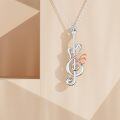 wholesale 925 Sterling Silver Butterfly Treble Clef Musical Notes Pendant Necklaces Gifts for Women Girls-0-1