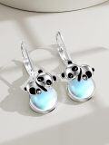 wholesale 925 Sterling Silver Panda Moonstone Drop Earrings Gifts for Women-0-1