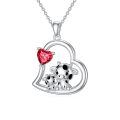 wholesale 925 Sterling Silver Mom Heart Shape Animal Pendant Necklaces for Women Girls Family Love Gift-0-48