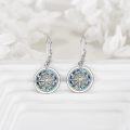 wholesale 925 Sterling Silver Compass Design Abalone Shell Inlay Drop Dangle Earrings for Women Girls Graduation Travel Gifts-0-3