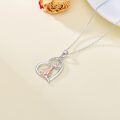 wholesale 925 Sterling Silver Heart-Shaped Violinist Necklace with Rose Gold Accents Music Jewelry for Women Girls Daughter-0-3