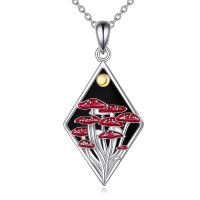 wholesale 925 Sterling Silver Enchanted Mushroom Forest Pendant Necklace-Mushroom Necklace
