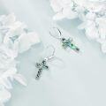 wholesale 925 Sterling Silver Cross Abalone Shell Leverback Drop Earrings 925 Sterling Jewelry for Women Girls Gift Boxed-0-3
