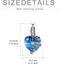 wholesale TOUPOP Butterfly Cremation Jewelry For Ashes Urn Necklace With Heart Crystal 925 Sterling Silver Ashes Flower Pendant Necklaces For Women Memorial Gift For Women Girls Keepsake -0-2