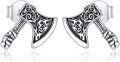 wholesale 925 Sterling Silver Viking Tomahawk Stud Earrings for Women and Men Gifts-0-0