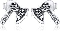 wholesale 925 Sterling Silver Viking Tomahawk Stud Earrings for Women and Men Gifts-Battle Axe