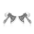 wholesale 925 Sterling Silver Viking Tomahawk Stud Earrings Wholesale for Women and Men Gifts-0-0