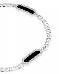 wholesale 925 Sterling Silver CZ Black Onyx Cuban Link Bracelet 7-25cm 5mm-0-1