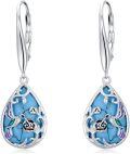 wholesale Butterfly/dragonfly/bee Earrings For Women 925 Sterling Silver Teardrop Moonstone Turquoise Earrings Animal Jewelry Christmas Gifts For Women -0-0