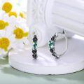 wholesale 925 Sterling Silver Vintage Moss Agate Hoop Earrings for Women Gifts-0-3