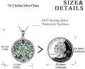 wholesale 925 Sterling Silver Abalone Shell Tree of Life Triple Moon Goddess Star Pendant Necklace-0-3