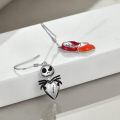 TOUPOP Sterling Silver Skull Earrings Jack Skellington And Sally Nightmare-0-1
