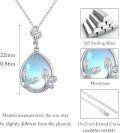wholesale 925 Sterling Silver Teardrop Moonstone Pendant Necklaces for Women Birthdays Gifts Jewelry Accessories 43mm x 8 mm-0-3
