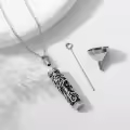 TOUPOP Sterling Silver Tree Of Life Cylinder Bar Cremation Jewelry For Ashes Memorial Keepsake-0-3