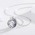 wholesale 925 Sterling Silver Dolphin Necklace with Rainbow Crystal Pendant for Women's Mothers Day Gifts-0-1