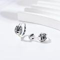 wholesale 925 Sterling Silver Horse Shoe Triangle Stud Earrings with Cubic Zirconia and Black Onyx for Women Girls  (Horse Shoes)-0-4