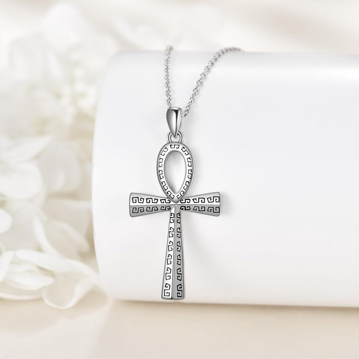  Sterling Silver Ankh Celtic Knot Star of David Heart Cross Pendant Necklace -0-2