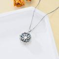 TOUPOP Sterling Silver Sunflower Cremation Urn Necklace for Ashes Memorial Jewelry-0-3