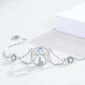 wholesale 925 Sterling Silver Moonstone Wolf Adjustable Howling Bracelet for Women-0-2