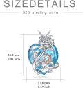 wholesale TOUPOP Mother Daughter Necklace With Blue Heart Crystal 925 Sterling Silver Rose Flower Pendant Necklace Christmas Birthday Mothers Day Jewelry Gifts For Women Mom Mother -0-2