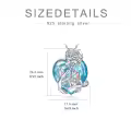 TOUPOP Sterling Silver Blue Crystal Mother Daughter Rose Pendant Necklace-0-2