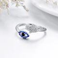 wholesale TOUPOP Evil Eye Rings For Women S925 Sterling Silver Hamsa Hand Turkish Adjustable Wrap Open Adjustable Rings Amulet Jewelry Protection Lucky Gifts -0-2