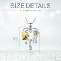 wholesale 925 Sterling Silver Heart-Shaped Honeybee and Daisy Pendant Necklace for Women & Girls-0-4