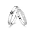 TOUPOP Sterling Silver Moissanite Couples Wedding Rings Set-0-0
