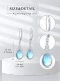 wholesale 925 Sterling Silver Moonstone Drop Earrings Platinum Plated Teardrop Celtic Knot Lever Back-0-4