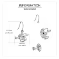 wholesale 925 Sterling Silver Blue Opal Drop Earrings with Angler Fish Design for Women  4cm Length-0-4