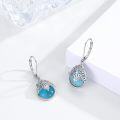 wholesale 925 Sterling Silver Blue Opal Teardrop Filigree Snowflake Leverback Drop Earrings-0-1