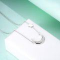 wholesale 925 Sterling Silver Crescent Moon & Star Pendant Necklace for Women - Birthday Gift Ideas-0-1