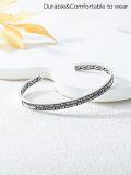 wholesale Sterling Silver Celtic Strength Mantra Cuff Bracelet Poiuy Inspirational Jewelry Gift-0-47