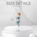 TOUPOP Sterling Silver Zircon Rose Flower Birthstone Necklace For Sisters-0-3