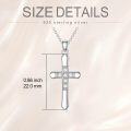 wholesale 925 Sterling Silver Cubic Zirconia Cross Pendant Necklace for Women Christian -0-3