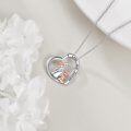 wholesale 925 Sterling Silver Heart-Shaped Mother Daughter Pendant Necklaces for Mom and Daughter Gifts on Mothers' Day-0-4