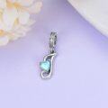 wholesale 925 Sterling Silver Heart-Shaped Blue Moonstone Initial N Charm Pendant Necklace Gift-0-6