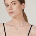 wholesale 925 Sterling Silver Elegant Leaf Pendant With Green Stones-0-4