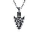 wholesale 925 Sterling Silver Oxidized Viking Arrowhead Celtic Knot Pendant Necklace For Men-0-0