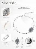 wholesale 925 Sterling Silver St. Benedict Charm Bracelet with Cross and Medal for Women Girls Catholic Rosary Chain Faith Gift Jewelry 6-8 Adjustable Length-0-1
