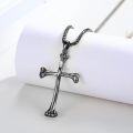 wholesale Black  Bone Cross Pendant Necklace for Men & Women-0-1