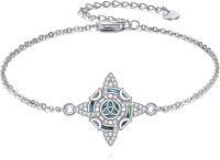 wholesale Sterling Silver Witch's Knot Bracelet with Triquetra Symbol - Magic Protection Celtic Jewelry Gift for Women-Witches Knot