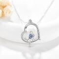 wholesale 925 Sterling Silver Love You Forever Tooth Fairy Heart Pendant Necklace for Sisters Brothers Girlfriends-0-1
