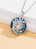 TOUPOP Sterling Silver Crystal Tree Of Life Pendant Necklace-0-1