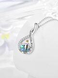 wholesale 925 Sterling Silver Abalone Shell Infinity Mountain Faith Pendant Necklace-0-2