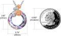 wholesale 925 Sterling Silver Round Crystal Pendant with 3D Rose and Daisy Necklaces-0-2