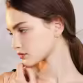 wholesale Gold 925 Sterling Silver Flower Dangle Hoop Earrings Wholesale for Women -0-1