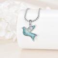 wholesale 925 Sterling Silver Natural Turquoise Bird Shape Pendant Necklace  for Women and Men-0-3